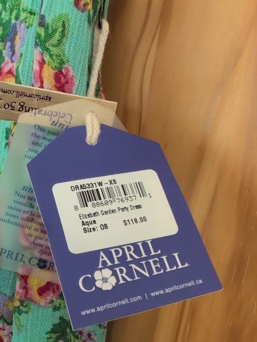 NWT April Cornell Mint Floral Dress with Multicolor Blooms - Picture 10 of 11